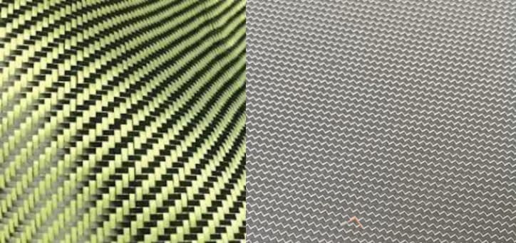 Premium and specialty surface samples -- Kevlar, titanium weave, silicon carbide texture
